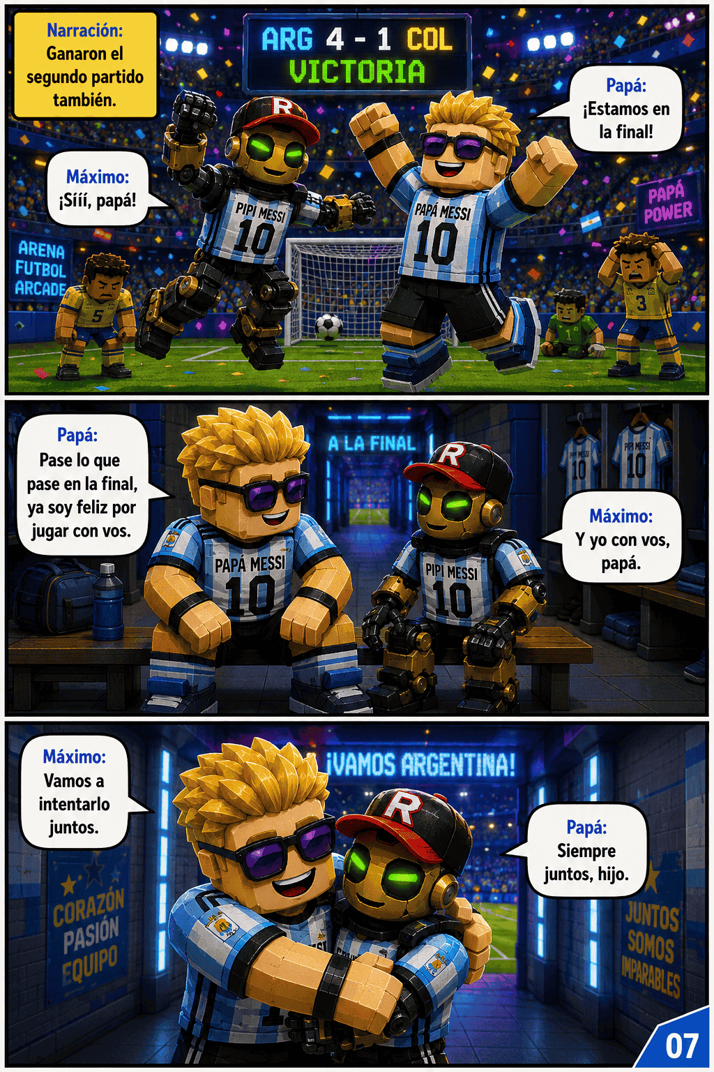 Páginas del partido de fútbol arcade