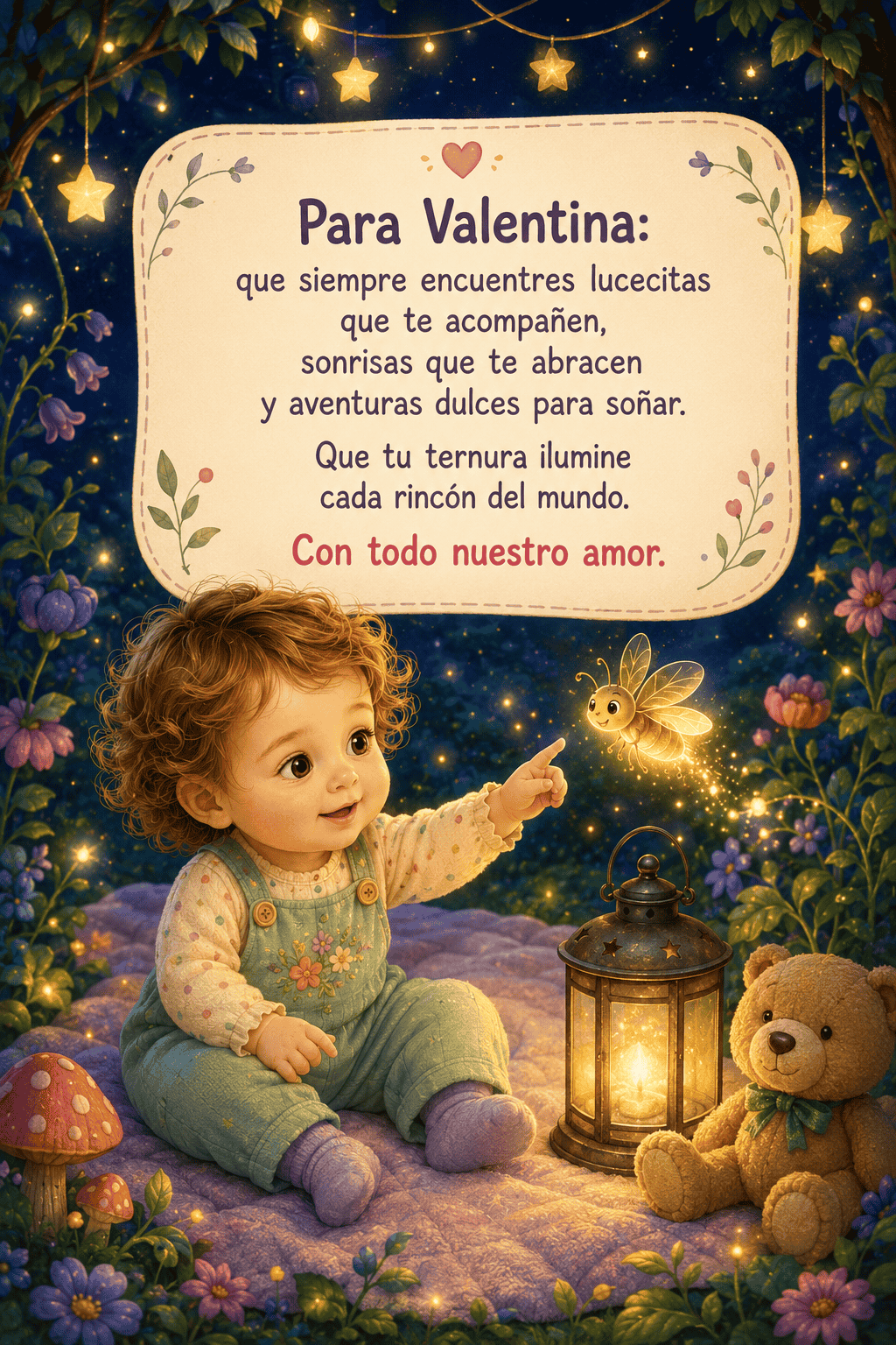 Dedicatoria del cuento valiente de Valentina