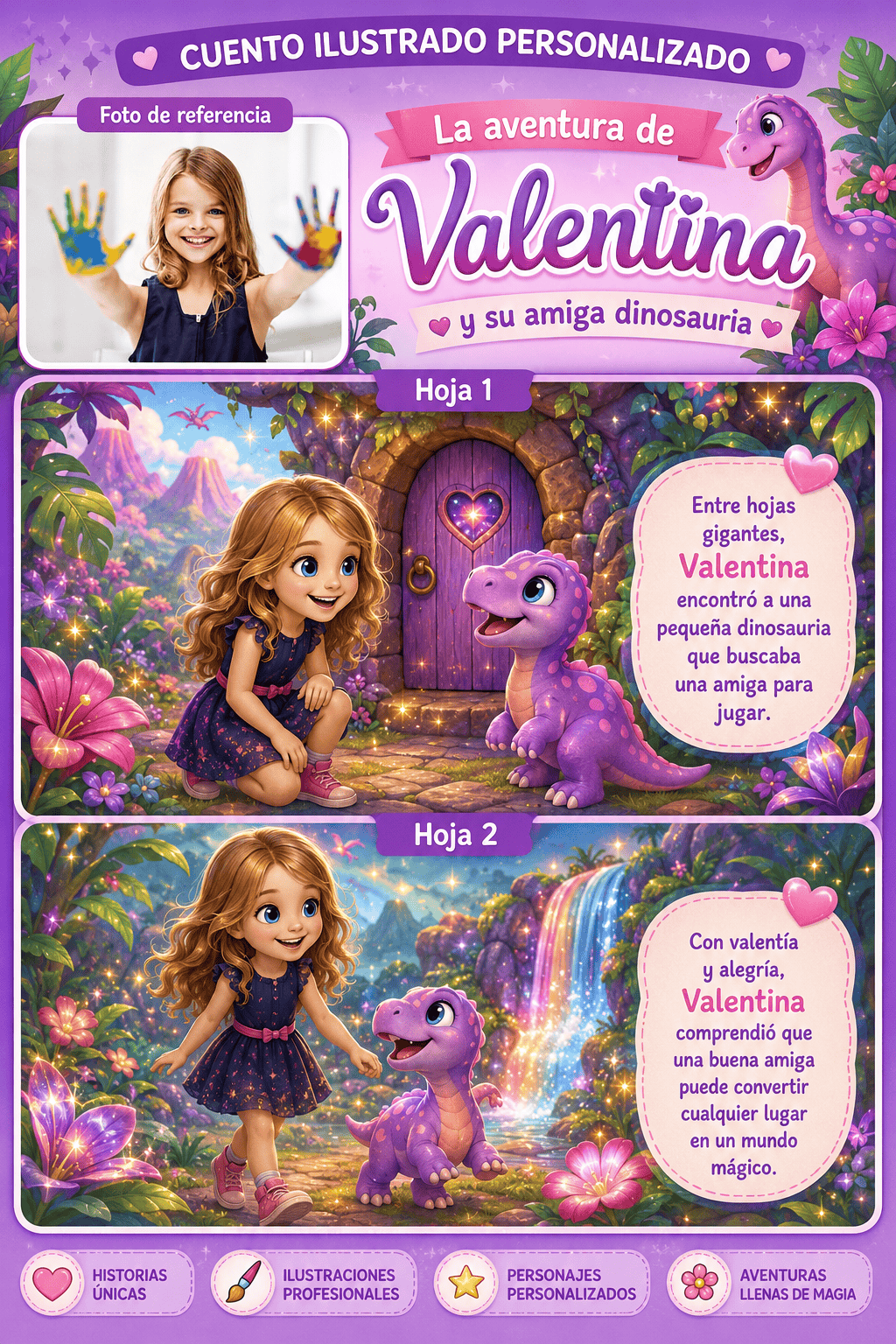 Segundo ejemplo de cuento personalizado de dinosaurios