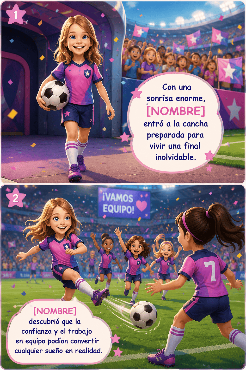 Segundo ejemplo de cuento personalizado de fútbol