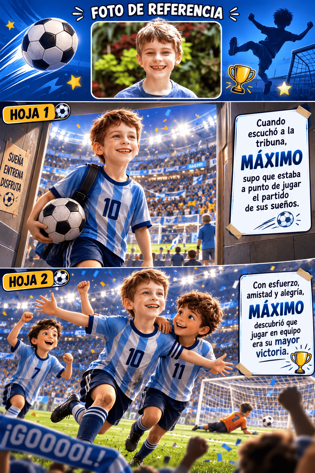 Ejemplo de cuento personalizado de fútbol