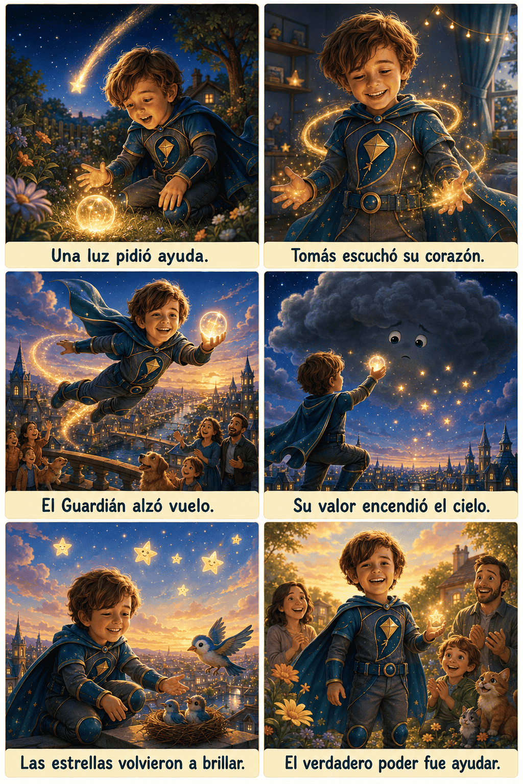 Seis escenas de Tomás como héroe original