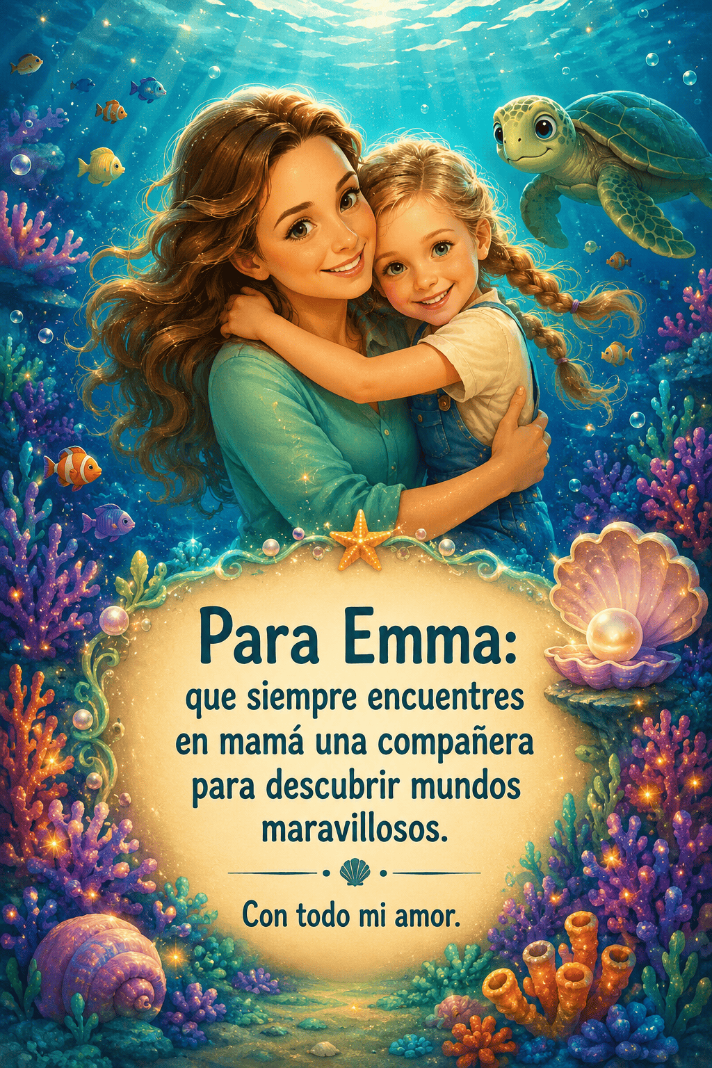 Dedicatoria de 👩‍👧 Emma y mamá en el mar de los corales cantores
