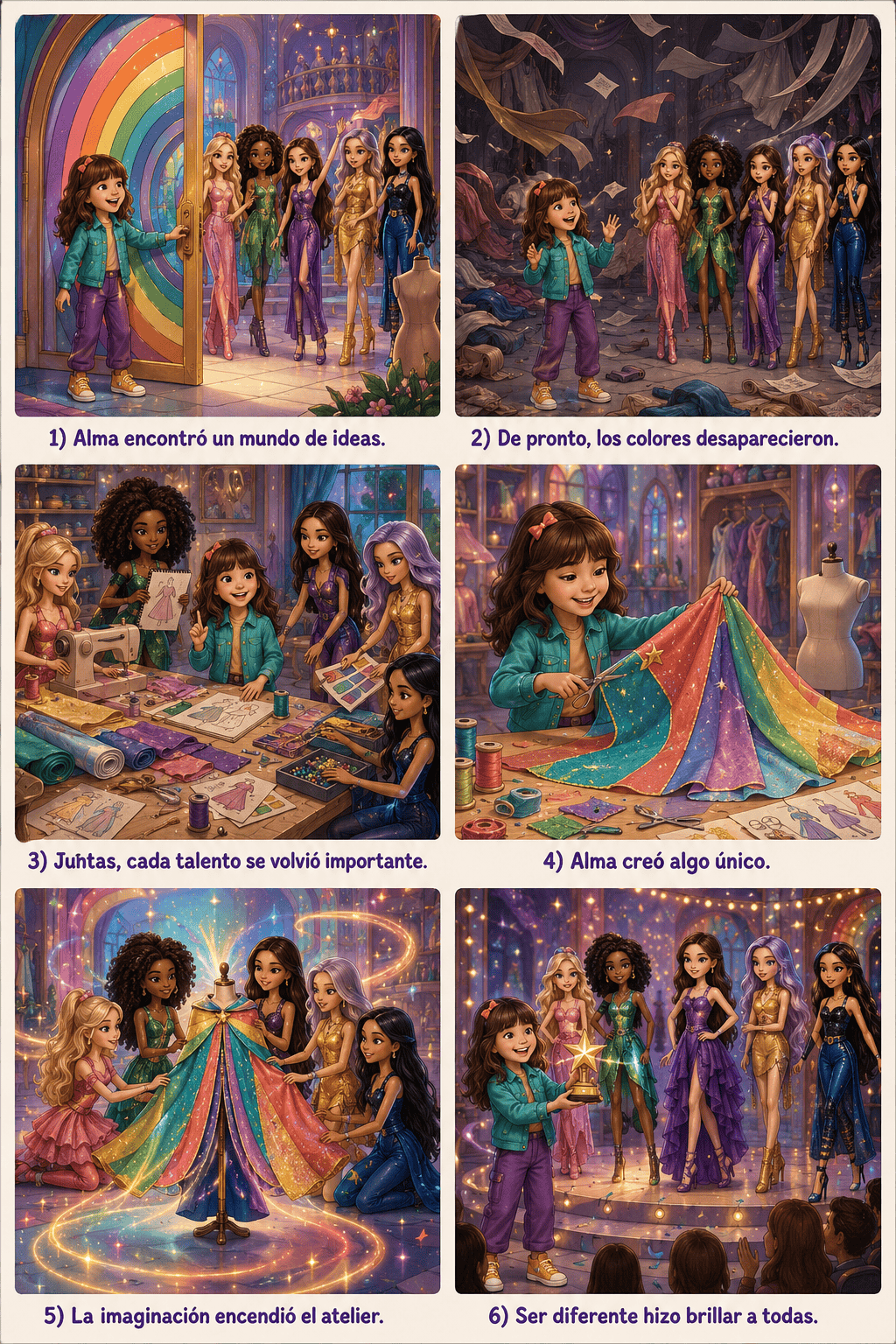 Seis escenas de Alma con muñecas fashion originales