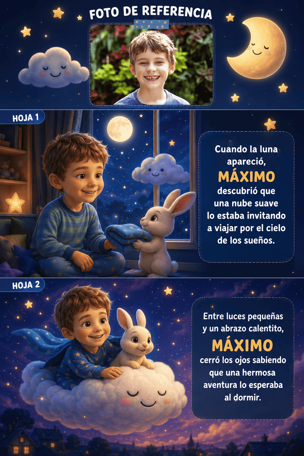 Ejemplo de cuento de noche personalizado